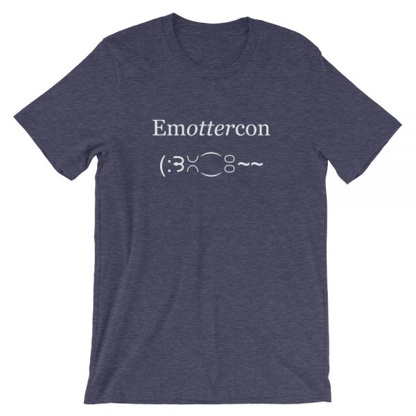 Emottercon2-Unisex T-Shirt-White_mockup_Front_Wrinkled_Heather-Midnight-Navy