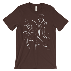 Otters Swimming Brown T-shirt
