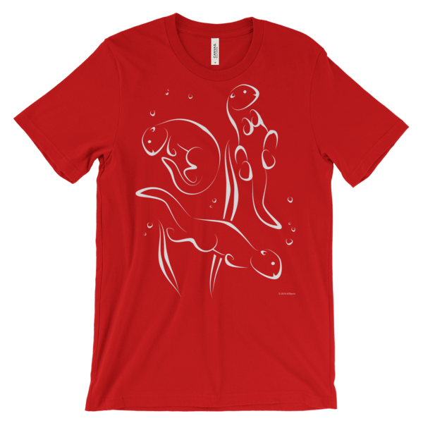 Otters Swimming Red T-shirt