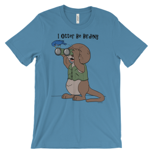I Otter Be Birding Ocean Blue T-shirt