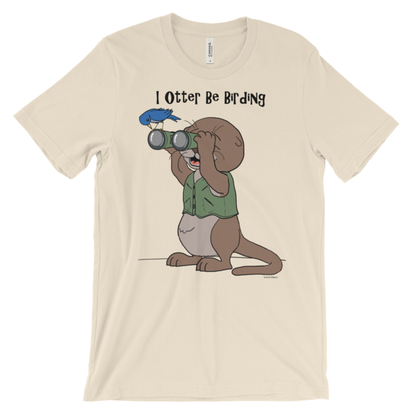 I Otter Be Birding Cream T-shirt