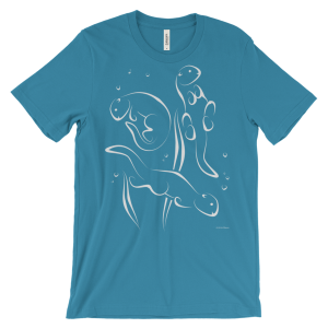Otters Swimming Aqua T-shirt