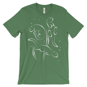 Otters Swimming Leaf T-shirt