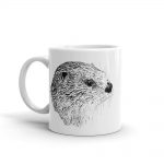 Pen & Ink River Otter Head Mug