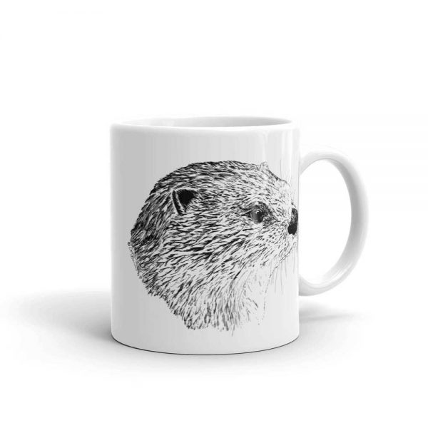 Pen & ink River otter Head Mug mockup_Handle-on-Right_11oz