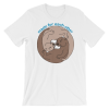 Made for Each Otter Unisex Short-sleeve T-shirt-white-front | Otter Things White Made For Each Otter T-shirt: two otters curled into a circle under blue lettering