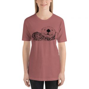 Sea-Otter-Pen-Ink-Unisex T-Shirt_mockup_Front_Womens_Mauve