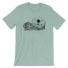 Sea-Otter-Pen-Ink-Unisex T-Shirt_mockup_Front_Wrinkled_Heather-Prism-Dusty-Blue