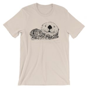 Sea-Otter-Pen-Ink-Unisex T-Shirt_mockup_Front_Wrinkled_Soft-Cream