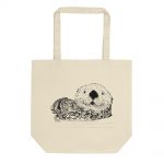 Pen & Ink Sea Otter Head Eco Tote Bag