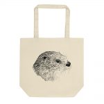 Pen & Ink River Otter Head Eco Tote Bag