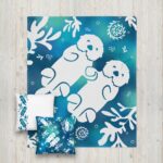Sea Otters Holding Hands Tie-Dye Throw Combo